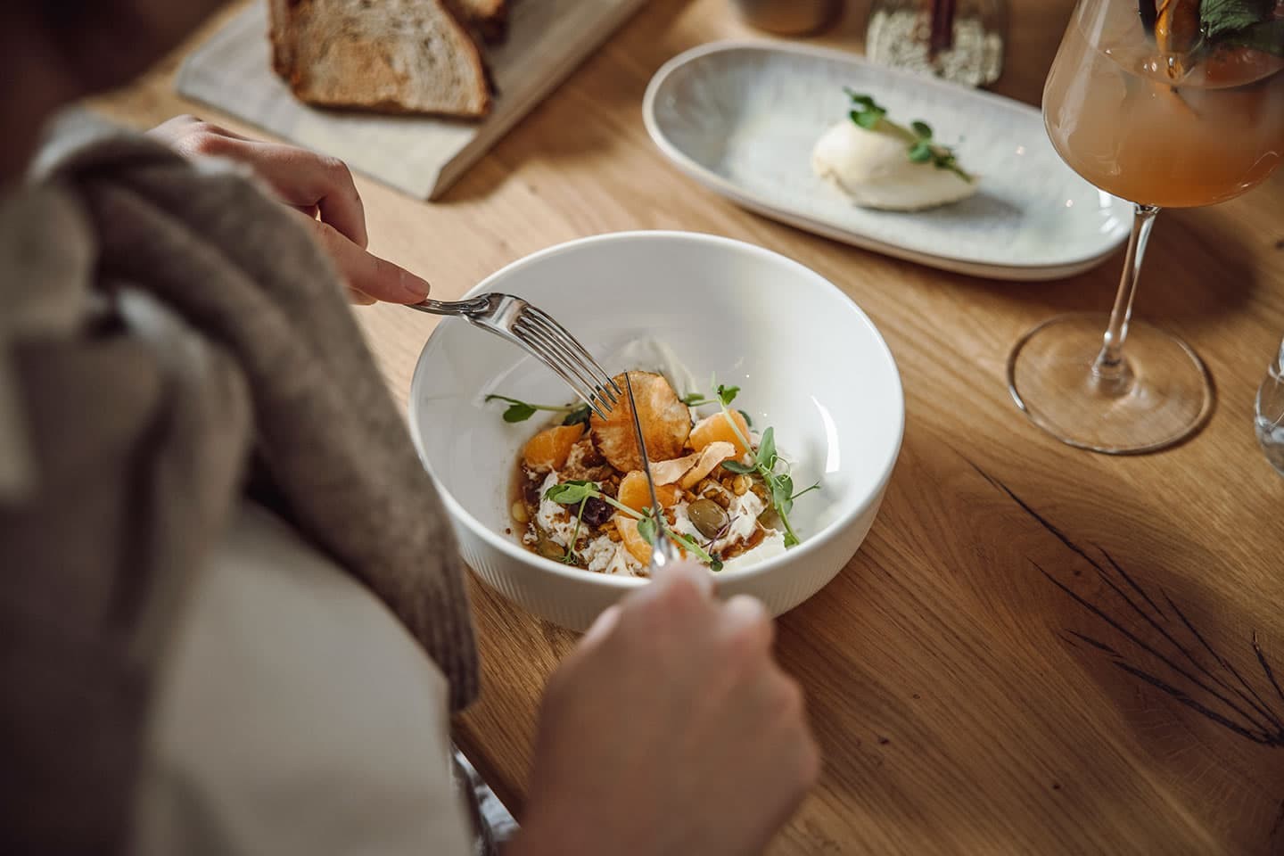 Dining in the Restaurant seven's kitchen in Flachau